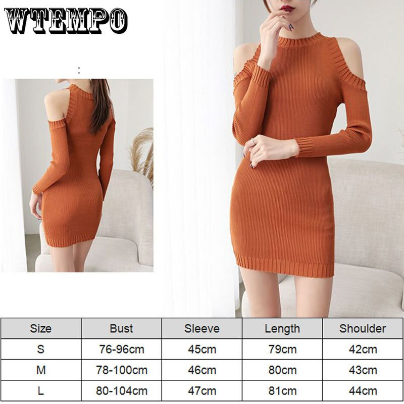 Γυναικείο πλεκτό πουλόβερ πουλόβερ σέξι μακρυμάνικο πλεκτό φόρεμα Γυναικεία μεσαία τσάντα Hip Base Bodycon Jumper