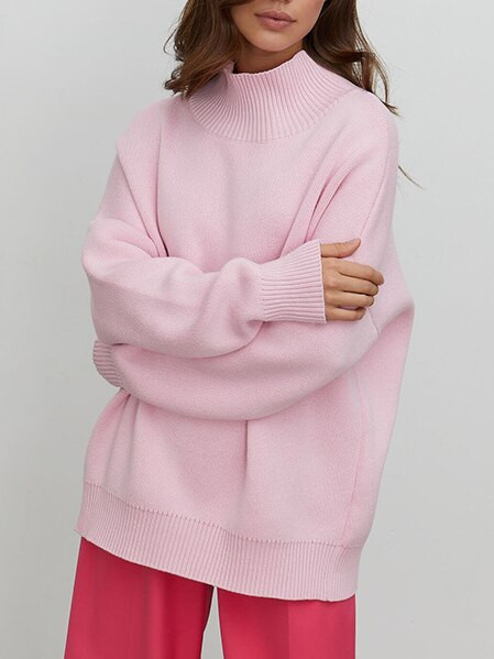 Γυναικείο πουλόβερ υπερμεγέθη ζιβάγκο καφέ vintage πουλόβερ 2022 Απλό χειμωνιάτικο μαλακό χοντρό ζεστό πλεκτό πουλόβερ για γυναίκες