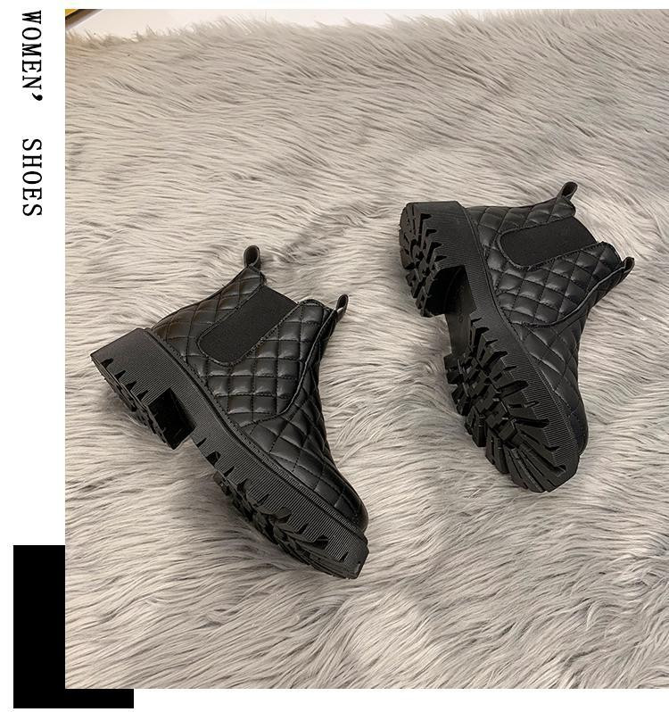 Melni bēši sieviešu zābaki neslīdoši sniega zābaki sieviešu paaugstināti dibeni silti samta īsi režģa zābaki platformas apavi