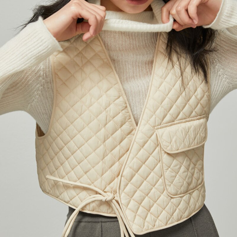 Γιλέκα Γυναικεία Φθινοπωρινά Argyle Κομψές τσέπες με λαιμόκοψη V-λαιμόκοψη Αμάνικα γιλέκα για κορίτσια Φαρδιά Ulzzang Cozy Stylish Τρυφερό OL Chic