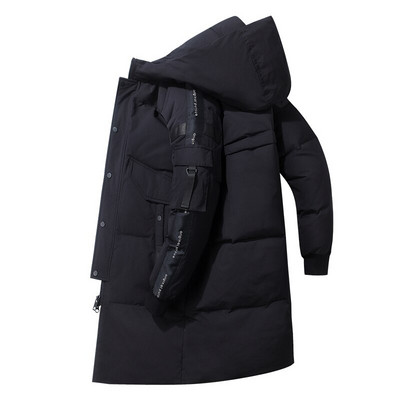 Ανδρικό χειμερινό πουπουλένιο τζάκετ Κορεατική έκδοση Mid Long Tide Ζεστό χοντρό λεπτή εφαρμογή White Duck Down Parka Αντιανεμικό ανδρικό μπουφάν