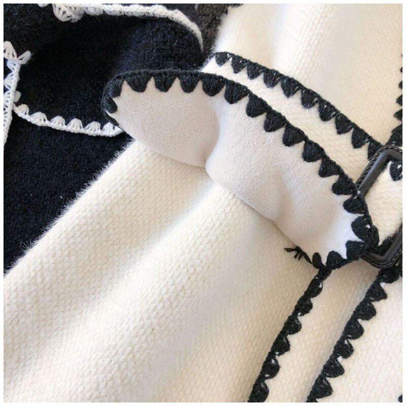 Korejas vidēja garuma ūdeles kašmira veste sieviešu eleganta jostas adīta veste Vintage bezpiedurkņu džemperis Chalecos Para Mujer