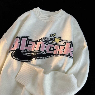 Γλυκό και χαριτωμένο γράμμα εκτύπωσης Ιαπωνικό μακρυμάνικο πουλόβερ γυναικείο πουλόβερ 2022 φθινόπωρο και χειμώνα και πουλόβερ lazy wind