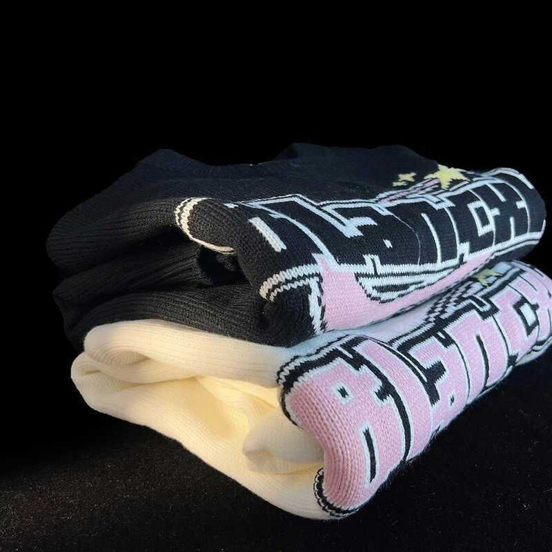 Γλυκό και χαριτωμένο γράμμα εκτύπωσης Ιαπωνικό μακρυμάνικο πουλόβερ γυναικείο πουλόβερ 2022 φθινόπωρο και χειμώνα και πουλόβερ lazy wind