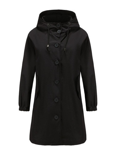 2022. őszi tél, új női, vízálló, egyszínű, laza, hosszú széldzseki nőknek, divatos felvonókabát