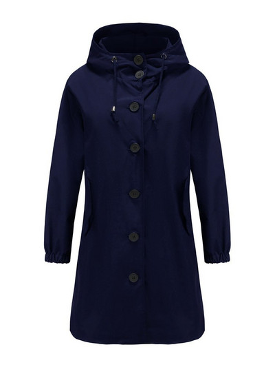 2022. őszi tél, új női, vízálló, egyszínű, laza, hosszú széldzseki nőknek, divatos felvonókabát