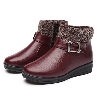 2022. Ženske zimske ležerne čizme s visokim potpeticama na platformu Ženske gležnjače s flisom od antilopa i kopčom, tople čizme za snijeg Cipele