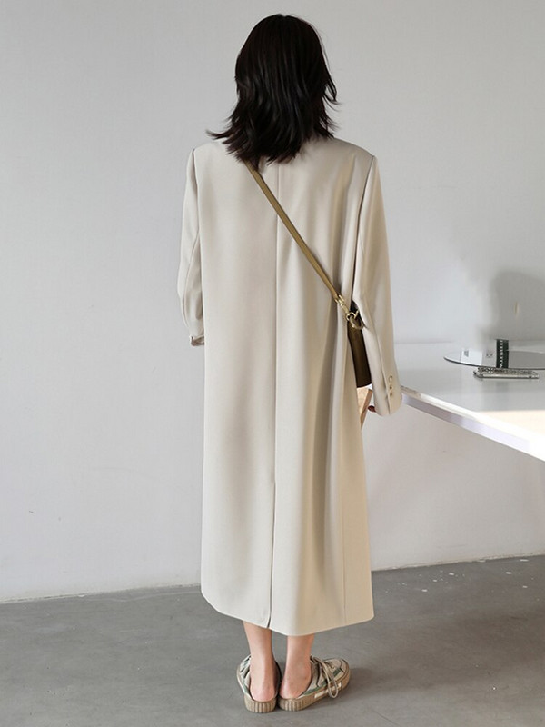 IEQJ 2022 Rudens Jauns Trend Mētelis Sieviešu Smagās Industrijas Divkāršās piedurknes ar garām piedurknēm vaļīgs vējjaka sieviešu apģērbs 3W5745