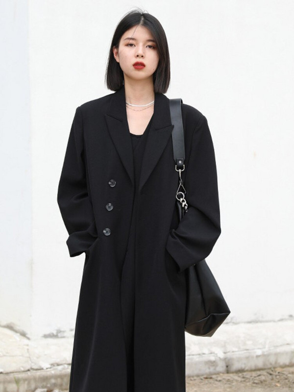 IEQJ 2022 Rudens Jauns Trend Mētelis Sieviešu Smagās Industrijas Divkāršās piedurknes ar garām piedurknēm vaļīgs vējjaka sieviešu apģērbs 3W5745