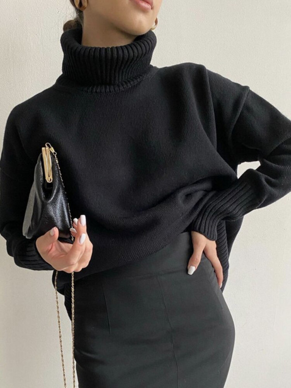 2022. gada jauns trikotāžas sieviešu džemperis ar apkakli