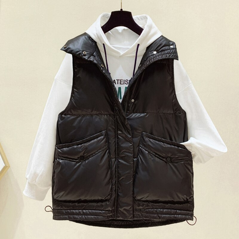 Női pehelypamut mellény, 2022 tavaszi és őszi új külső viselet, koreai mellénykabát, trendi mellény