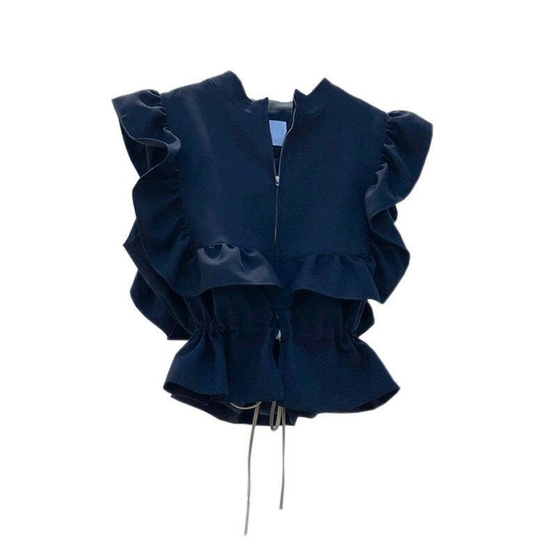 Eleganta volāni, sieviešu veste, temperaments, aukliņa, tievs viduklis Sieviešu veste, 2022. gada pavasarī, salda, masīva Ropa Mujer