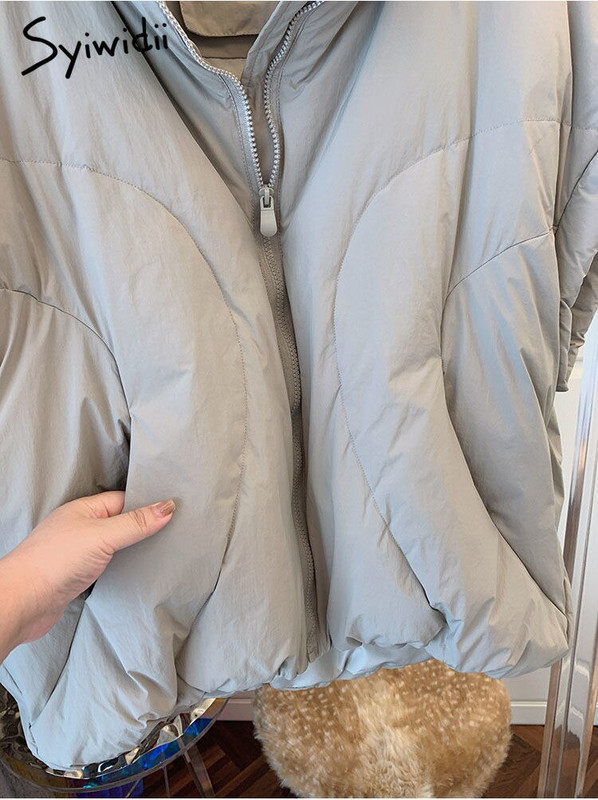Syiwidii prsluk Ženska napuhana jakna bez rukava Jesen Zima 2022. Ženske prevelike široke ležerne tople puh kaputi s dolčevitom i patentnim zatvaračem