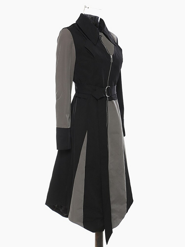 DEAT Modni ženski trenč kaput New Loose Patchwork kontrastne boje Pojas s patentnim zatvaračem Ženska vjetrovka jesen 2022. 7Z275