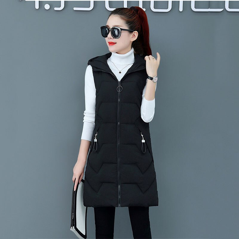 2022. g. jauna rudens, ziemas ziemas kapuces sieviešu kokvilnas veste vidēja garuma apmaksa Modes, brīva sieviešu kokvilnas veste
