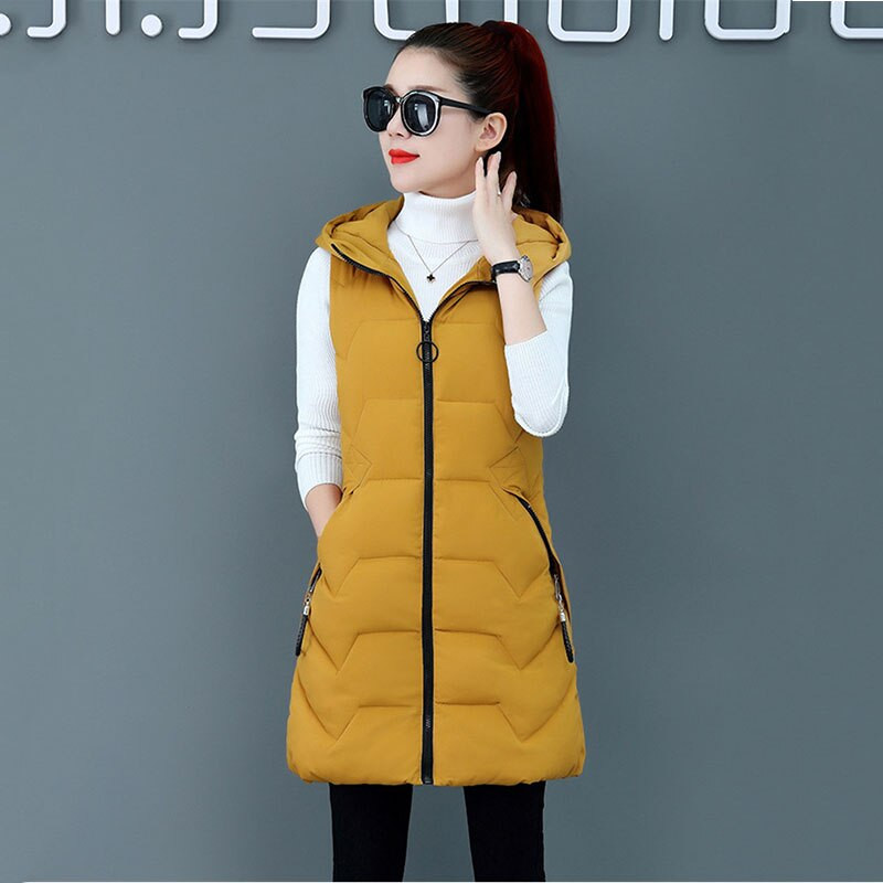 2022. g. jauna rudens, ziemas ziemas kapuces sieviešu kokvilnas veste vidēja garuma apmaksa Modes, brīva sieviešu kokvilnas veste