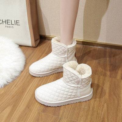 Sieviešu puszābaki 2021. gada modes ūdensnecaurlaidīgi sieviešu ziemas apavi silti plīša sniega zābaki, neslīdoši, ādas polsterēti zābaki āra apavi