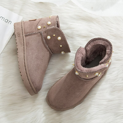 Sieviešu puszābaki 2021. gada modes ūdensnecaurlaidīgi sieviešu ziemas apavi silti plīša sniega zābaki, neslīdoši, ādas polsterēti zābaki āra apavi