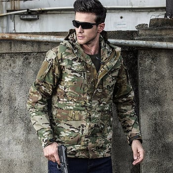 Ανδρικό αδιάβροχο μπουφάν Military Tactical Windshield Autumn Army Camouflage Husband Windbreaker Coat Hooded Bomber Ανδρικό μπουφάν