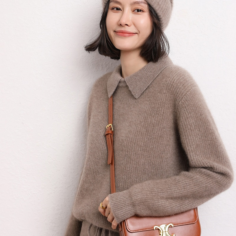 LONGMING 2021 Sieviešu džemperis 100% kašmira džemperis Sieviešu ziemas vilnas brīvs adīts džemperis Džemperi Rudens silts džemperis Lielizmēra