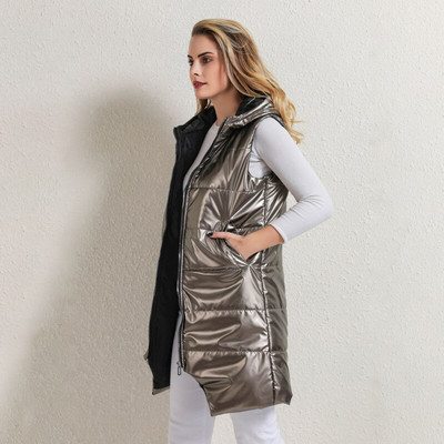 Νέα γυναικεία αμάνικα γυναικεία γιλέκα Slim Jacket Girl Gilet Plus Ελαφρύ αντιανεμικό ζεστό γιλέκο φορητό