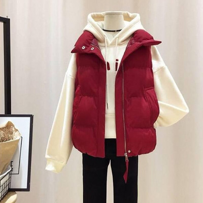 Rudens ziemas kokvilnas polsterēti parki bez piedurknēm Sievietēm Biezas Siltas Masīvas Pamata vestes Korejiešu Ikdienas Baggy Lielizmēra 5xl Vestes