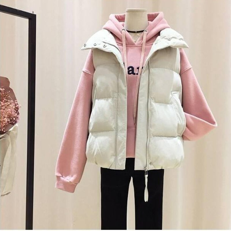 Rudens ziemas kokvilnas polsterēti parki bez piedurknēm Sievietēm Biezas Siltas Masīvas Pamata vestes Korejiešu Ikdienas Baggy Lielizmēra 5xl Vestes