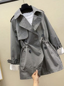 Ženske modne ulične dvokopne crne prekomjerne jesenske jakne na rever Odjeća Ženski trenč kaput Korejski kaputi Ženski