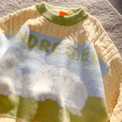 Crtani zečevi pulover ženski jesenski novi stil Japanski nježni slatki pulover u sveučilišnom stilu labavi slatki pulover za par