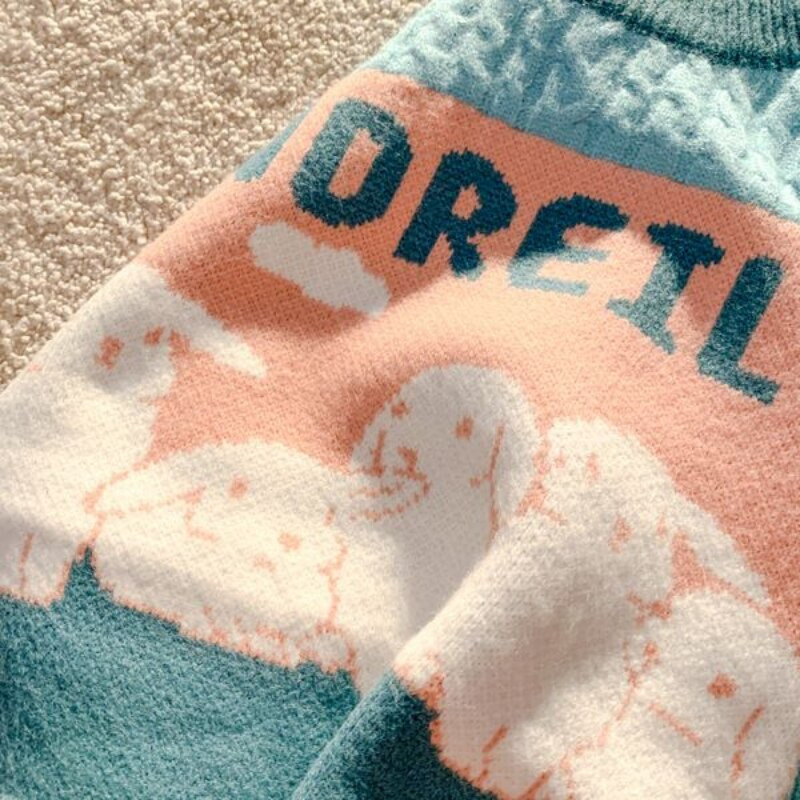 Crtani zečevi pulover ženski jesenski novi stil Japanski nježni slatki pulover u sveučilišnom stilu labavi slatki pulover za par