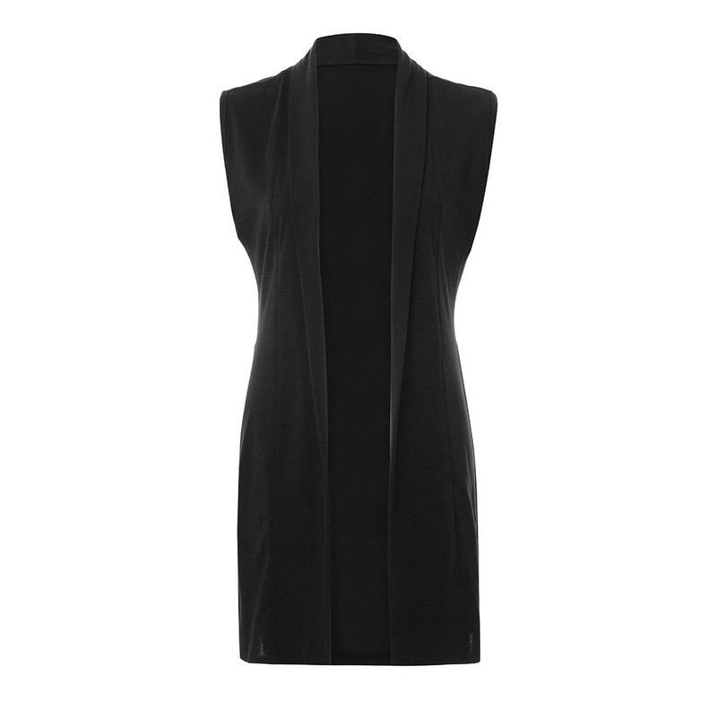 Elegantni barski ženski prsluk s džepovima s otvorenim šavom Kaput i jakna Nepravilna pletena majica bez rukava Kardigan Ženski Feminino Novo