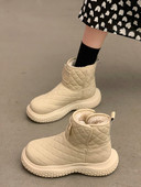 Γυναικεία παπούτσια Ρετρό Μπότες χιονιού Χειμώνας 2021 Νέο Plus Βελούδινο Ζεστή Χοντρή Σόλα Αντιολισθητική Κοντές Μπότες Βαμβακερά Παπούτσια Γυναικείες μπότες