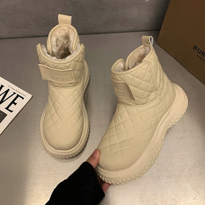 Γυναικεία παπούτσια Ρετρό Μπότες χιονιού Χειμώνας 2021 Νέο Plus Βελούδινο Ζεστή Χοντρή Σόλα Αντιολισθητική Κοντές Μπότες Βαμβακερά Παπούτσια Γυναικείες μπότες