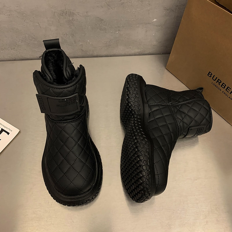 Γυναικεία παπούτσια Ρετρό Μπότες χιονιού Χειμώνας 2021 Νέο Plus Βελούδινο Ζεστή Χοντρή Σόλα Αντιολισθητική Κοντές Μπότες Βαμβακερά Παπούτσια Γυναικείες μπότες