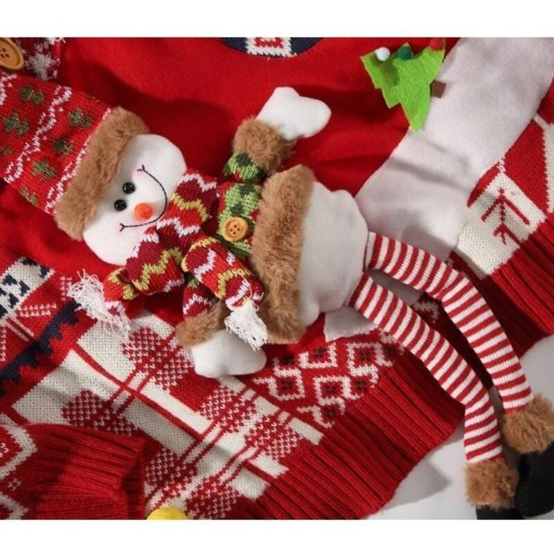 Pulover u božićnom stilu Ženska jesen/zima s okruglim izrezom Pleteni pulover za parove Badnjak sa Zapadne obale