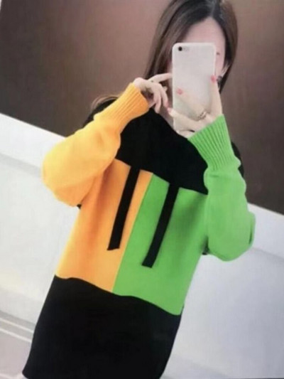 Rudens un ziemas jaunums 2022. gada modes topi ar garām piedurknēm ar kapuci, kontrastējoši sieviešu lielizmēra džemperis, brīvs, mīksts sieviešu trikotāžas džemperi