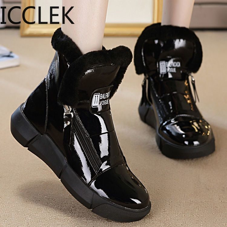 Zimske čizme s platformom Ženske tenisice Cipele Ženske visoke cipele za slobodno vrijeme Čizme na klin s patentnim zatvaračem Toplo bijele Botas Mujer Invierno