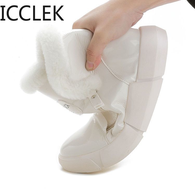 Zimske čizme s platformom Ženske tenisice Cipele Ženske visoke cipele za slobodno vrijeme Čizme na klin s patentnim zatvaračem Toplo bijele Botas Mujer Invierno