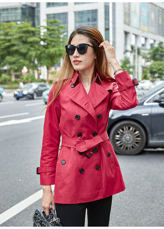 Britanska vjetrovka ženska kratka proljetna jesen vrhunski temperamentni mali kaput za slobodno vrijeme ženski kaput