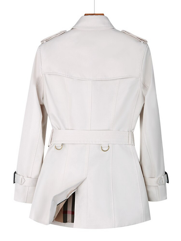 Sieviešu īsa vējjaka ar divrindu pogām smilškrāsas britu stila slaids 2022. gada pavasara un rudens sieviešu mētelis