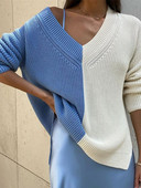 Μόδα μπλουζάκια 2022 Γυναικεία πουλόβερ με σχιστό λαιμό V Νέο Φθινοπωρινό, Χειμερινό κομψό, χαλαρό σχέδιο Πλεκτό πουλόβερ Υπερμεγέθη πουλόβερ πουλόβερ