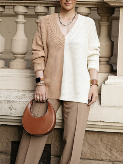 Μόδα μπλουζάκια 2022 Γυναικεία πουλόβερ με σχιστό λαιμό V Νέο Φθινοπωρινό, Χειμερινό κομψό, χαλαρό σχέδιο Πλεκτό πουλόβερ Υπερμεγέθη πουλόβερ πουλόβερ