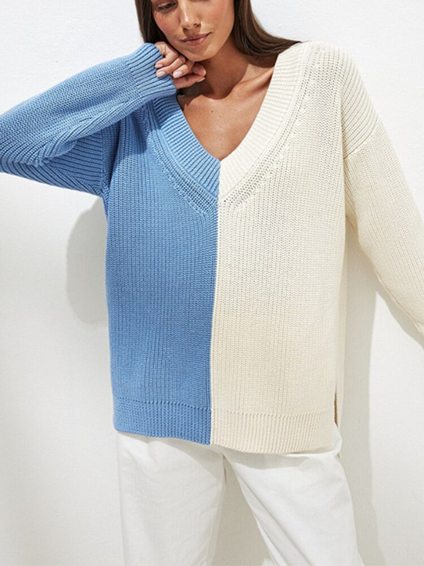 Μόδα μπλουζάκια 2022 Γυναικεία πουλόβερ με σχιστό λαιμό V Νέο Φθινοπωρινό, Χειμερινό κομψό, χαλαρό σχέδιο Πλεκτό πουλόβερ Υπερμεγέθη πουλόβερ πουλόβερ