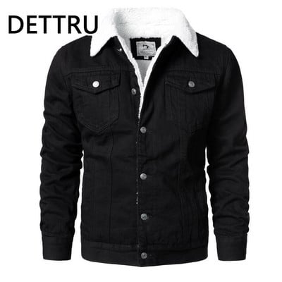 Muške svijetloplave traper jakne Ležerne traper kapute Nove muške visokokvalitetne vunene podstave Deblje zimske traper jakne Topli kaputi Veličina 6XL