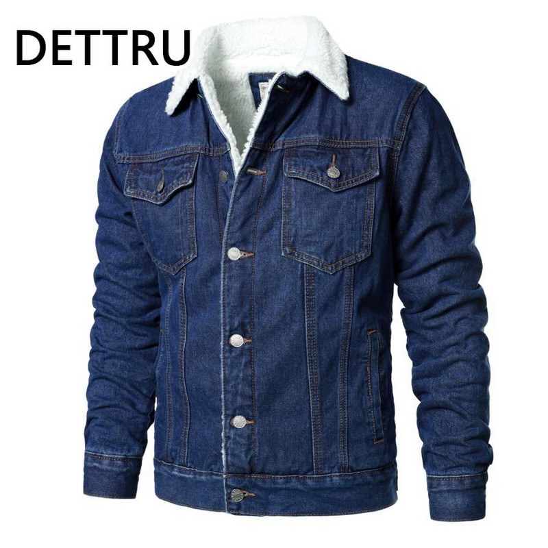 Muške svijetloplave traper jakne Ležerne traper kapute Nove muške visokokvalitetne vunene podstave Deblje zimske traper jakne Topli kaputi Veličina 6XL