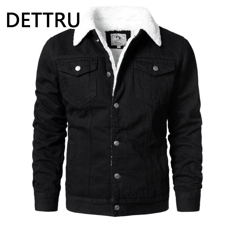 Muške svijetloplave traper jakne Ležerne traper kapute Nove muške visokokvalitetne vunene podstave Deblje zimske traper jakne Topli kaputi Veličina 6XL