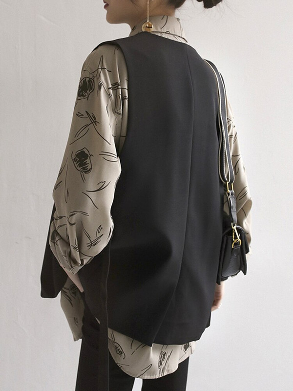 GOPLUS rudens veste sievietēm retro V veida kakla izgriezuma divrindu īsās vaļīgas vestes sievietēm Chalecos Para Mujer Kamizelka Damska C8261