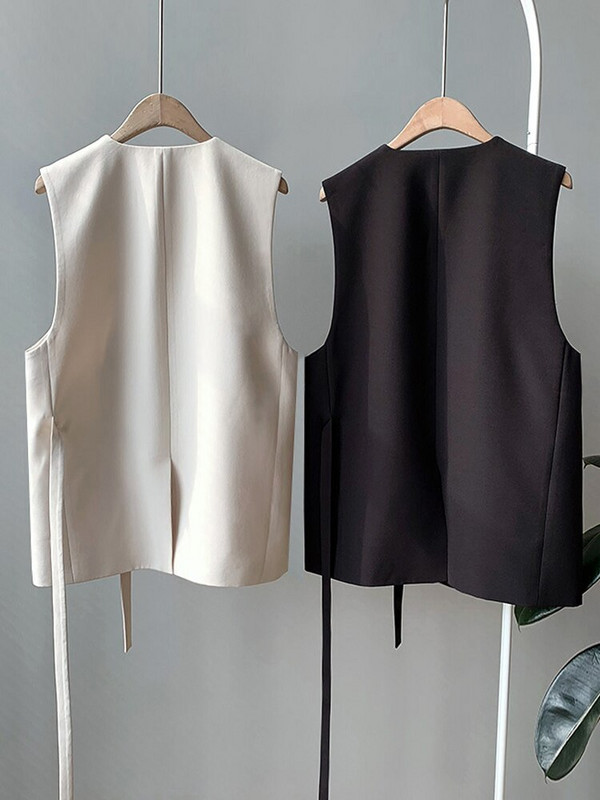 GOPLUS rudens veste sievietēm retro V veida kakla izgriezuma divrindu īsās vaļīgas vestes sievietēm Chalecos Para Mujer Kamizelka Damska C8261