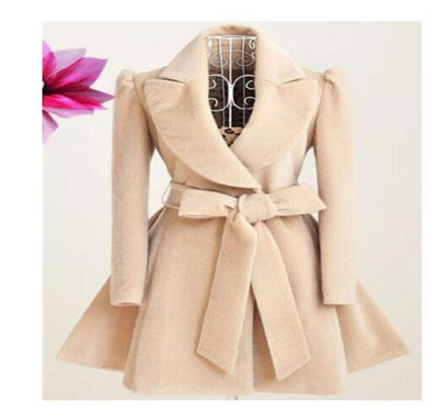 Κορεάτικο γυναικείο μάλλινο αντιανεμικό Μπουφάν πανωφόρι παλτό Κόκκινο XL φθινοπωρινό και χειμώνα μακρύ αντιανεμικό πανωφόρι μόδα παλτό