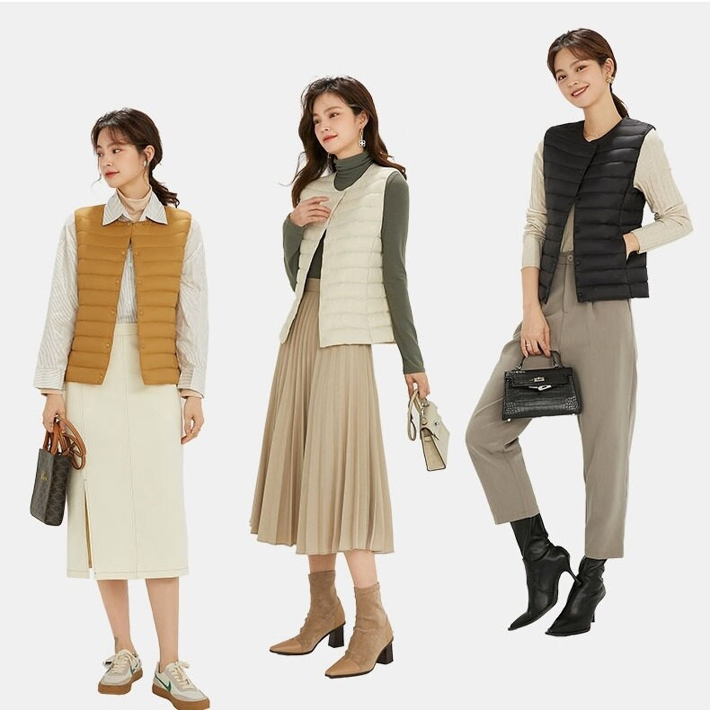 NewBang 90% matēta auduma sieviešu siltās vestes īpaši vieglas dūnu veste sieviešu veste Viegla, silta bezpiedurkņu ziemas odere